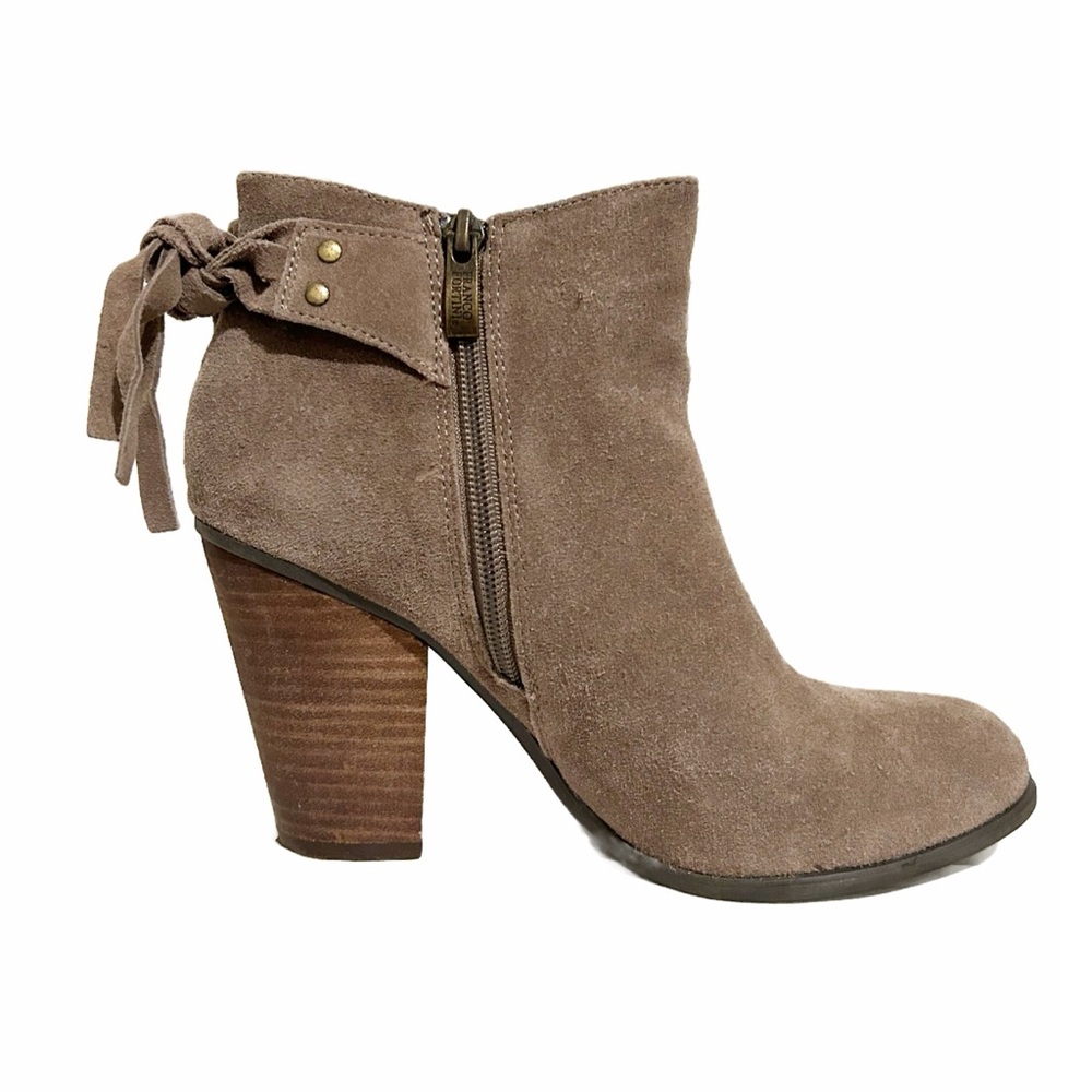 Franco Fortini tan/taupe suede ankle boots. Size 8.